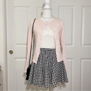 Gingham high waist circle mini skirt